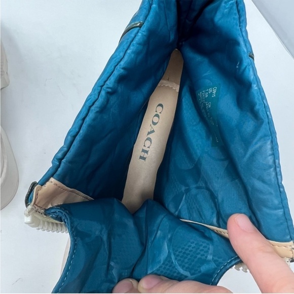 Coach NWOT blue zip up worn winter boots 7.5 - Picture 7 of 10